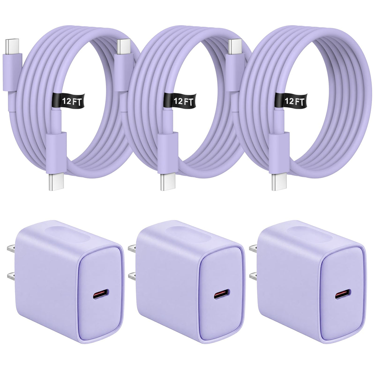 iPhone 18 17 16 15 Charger Fast Charging 3 Pack USB C Charger Block