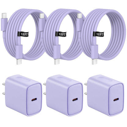 iPhone 18 17 16 15 Charger Fast Charging 3 Pack USB C Charger Block