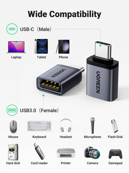 UGREEN USB C to USB Adapter 4 Pack, 10Gbps Male to 3.2 Female Converter