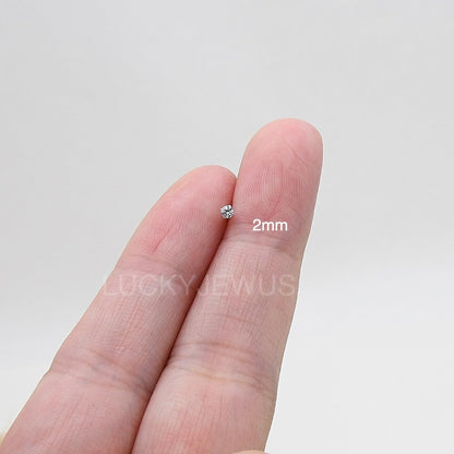 925 Sterling Silver Nose Ring Stud for Women, 18G/20G/22G/24G, L Shaped