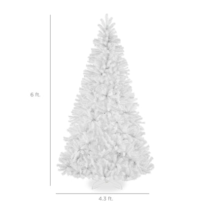 Best Choice Products Artificial Christmas Tree, 6ft Premium Unlit Realistic Spruce Holiday Décor w/Dense Branches, Easy Assembly, Metal Base - Green Spruce