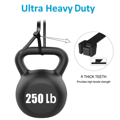 Black Zip Ties Assorted 12+8+6+4 inch, 200 Pack, Cable Ties, UV Resistant Wire Ties for Outdoor Use,Tie Straps, LOCKLOCK