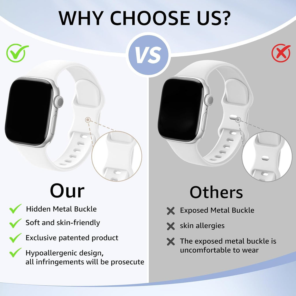 6 Pack Sport Silicone Bands Compatible with Apple Watch Band for Women Men