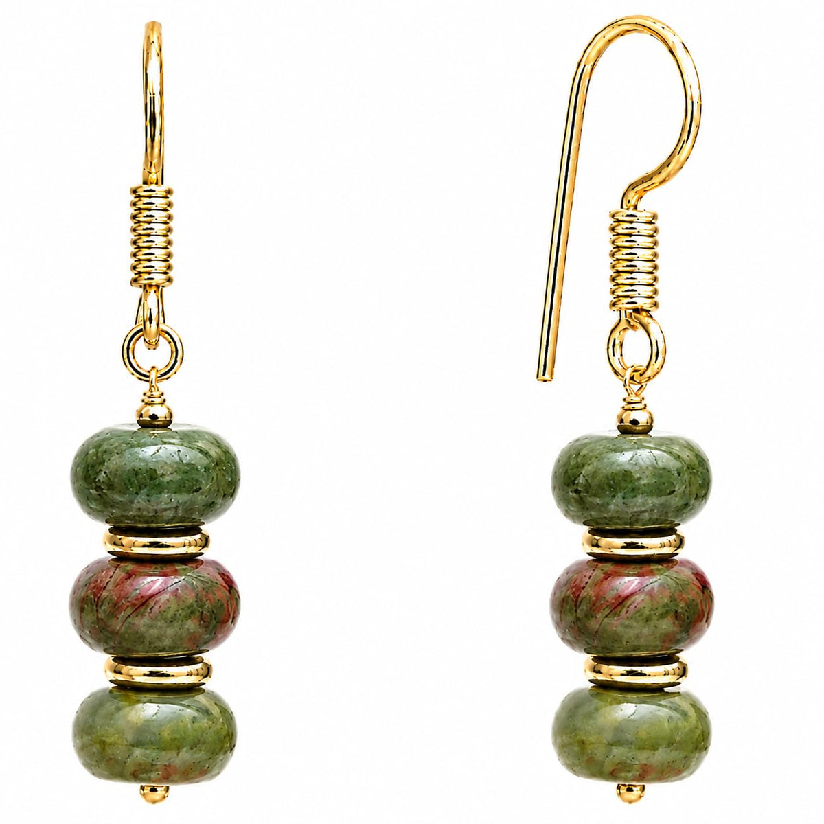 Gempires Beaded Gemstone Dangle Earrings for Women, Boho Gold Birthstone
