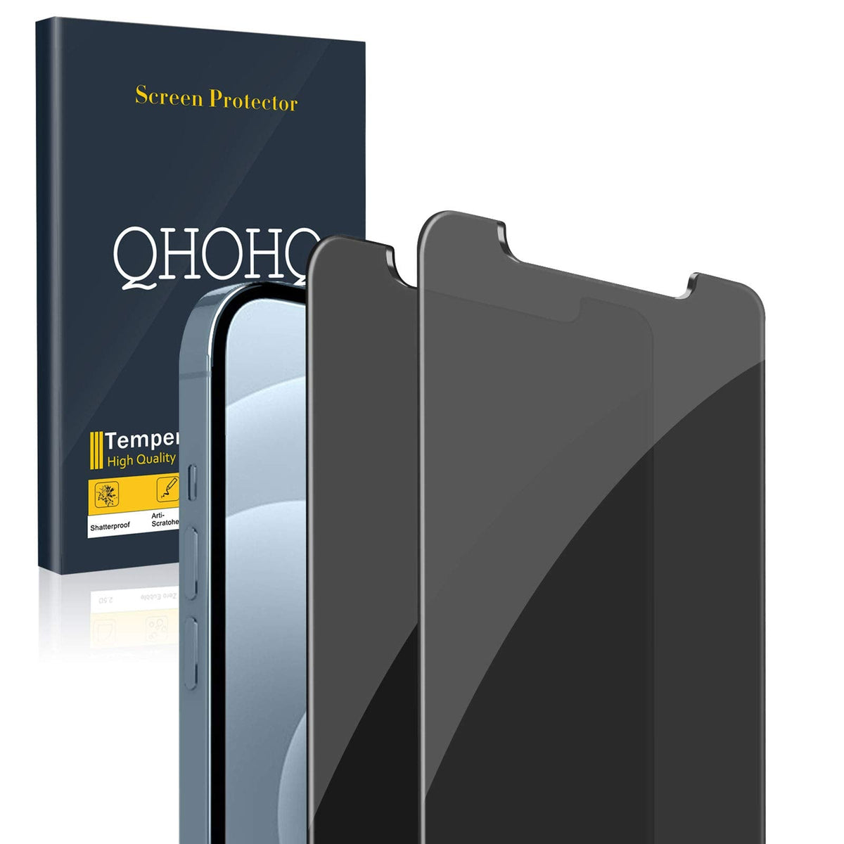 QHOHQ 3 Pack Screen Protector for iPhone 14 Plus 6.7 Inch with 3 Pack Tempered Glass Camera Lens Protector, Ultra HD, 9H Hardness, Case Friendly [Easy to Install Frame]