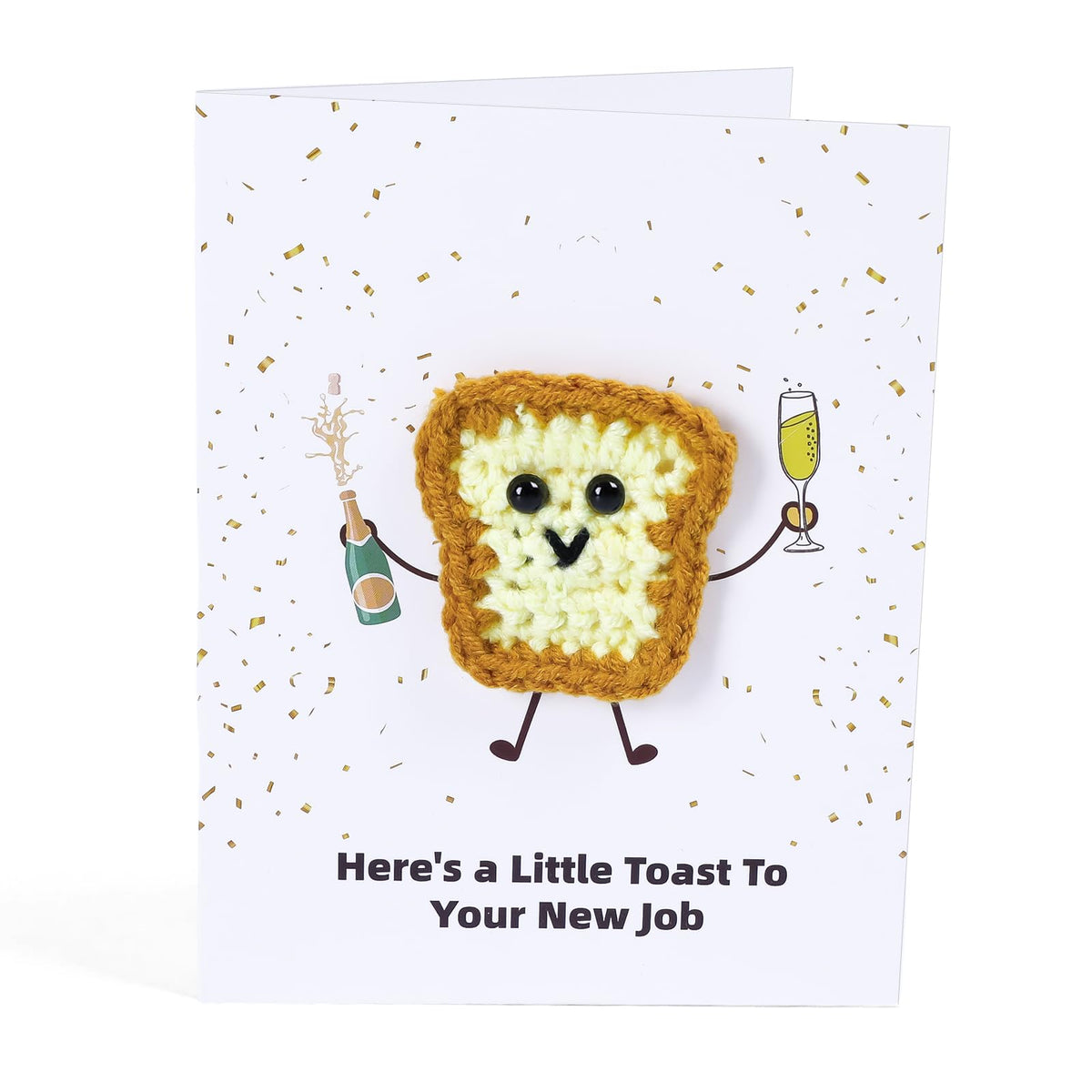 3D Crochet Toast Card for New Chapter - A Little Toast to Your Next Chapter