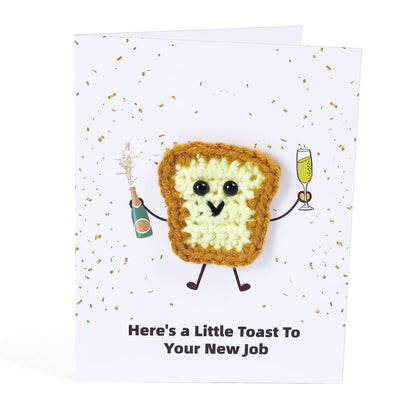3D Crochet Toast Card for New Chapter - A Little Toast to Your Next Chapter