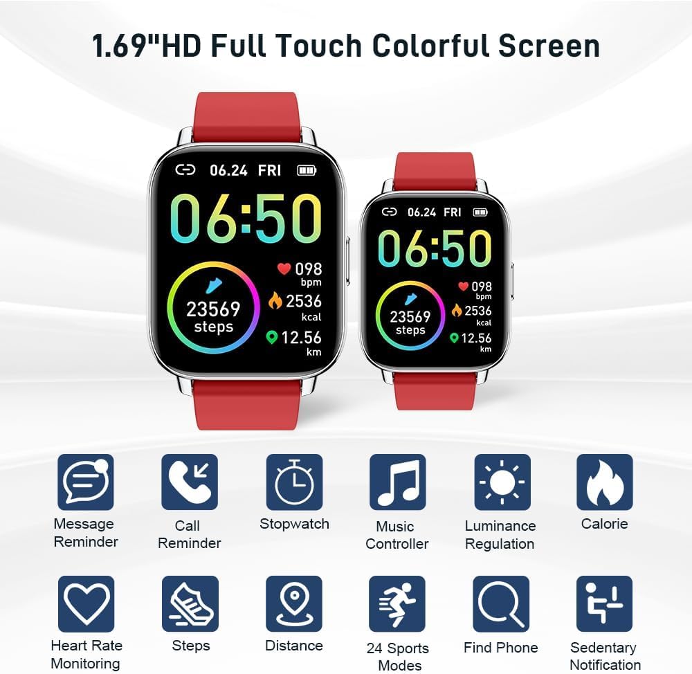 Motast Smart Watch, Fitness Tracker 1.69'' HD for Men Women,