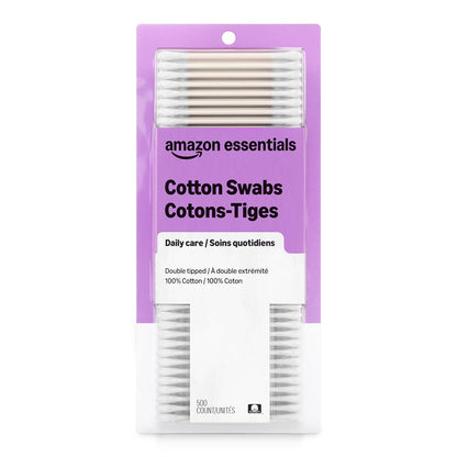 Amazon Essentials Cotton Swabs, 500 Count (Previously Amazon Basics)