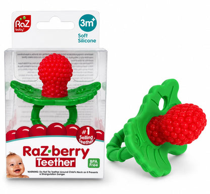 RaZbaby RaZberry Silicone Teether Pacifier – Teething Relief for Infants, Food-Grade, Hands & BPA Free, Natural Berrybumps Fruit Texture for Sensory Development, Freezable, 2-Pack - Lavender & Pink