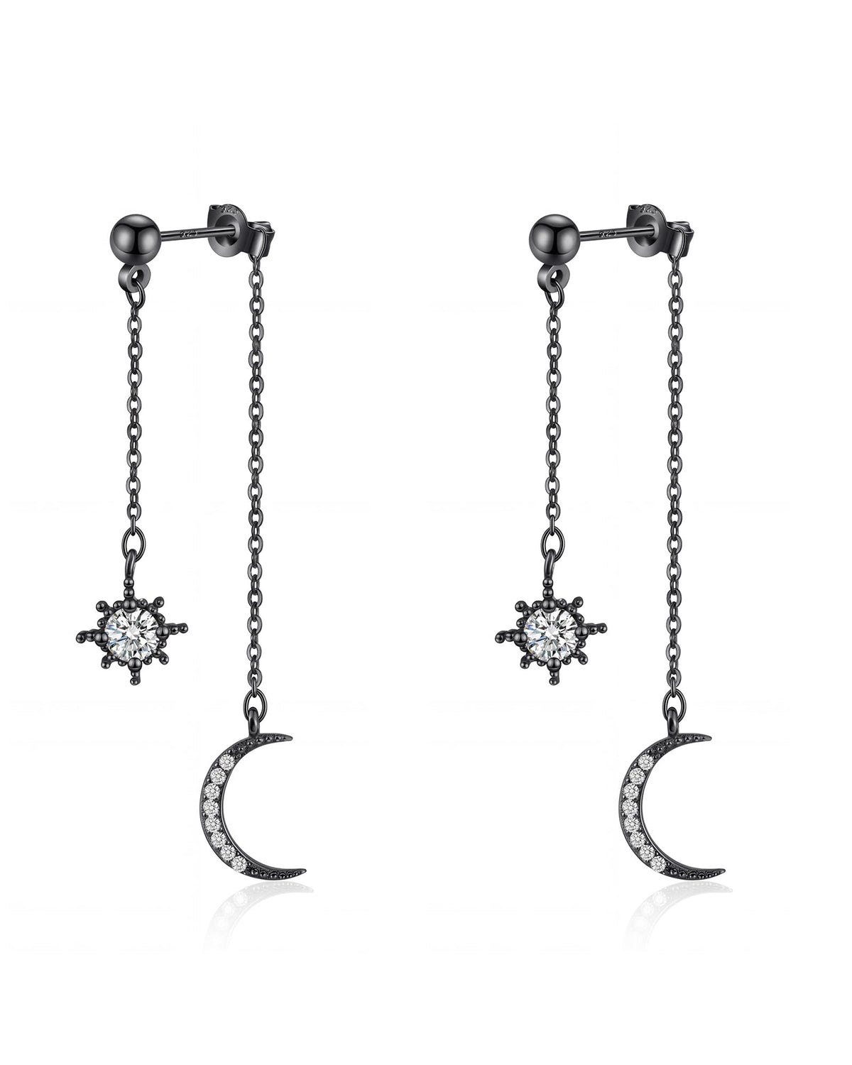 Moon and Star Dangle Earrings