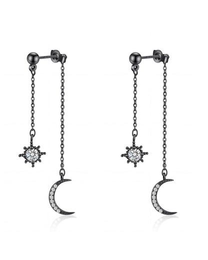 Moon and Star Dangle Earrings