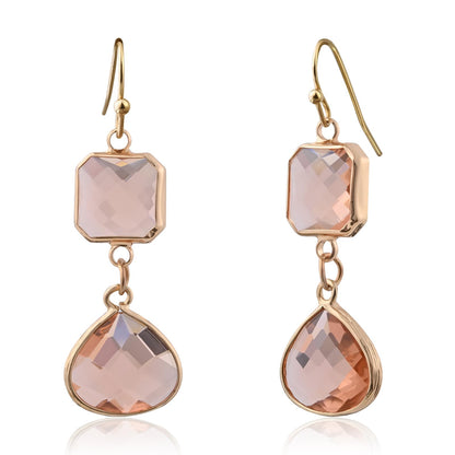 Handmade Dangle Drop Birthstone Earrings 14K Gold - Plated Hypoallergenic Lightweight & Comfortable Elegant Gemstone Earrings for Women