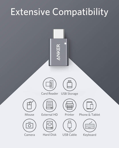Anker USB C Adapter (2 Pack), USB C to USB Adapter High-Speed Data Transfer