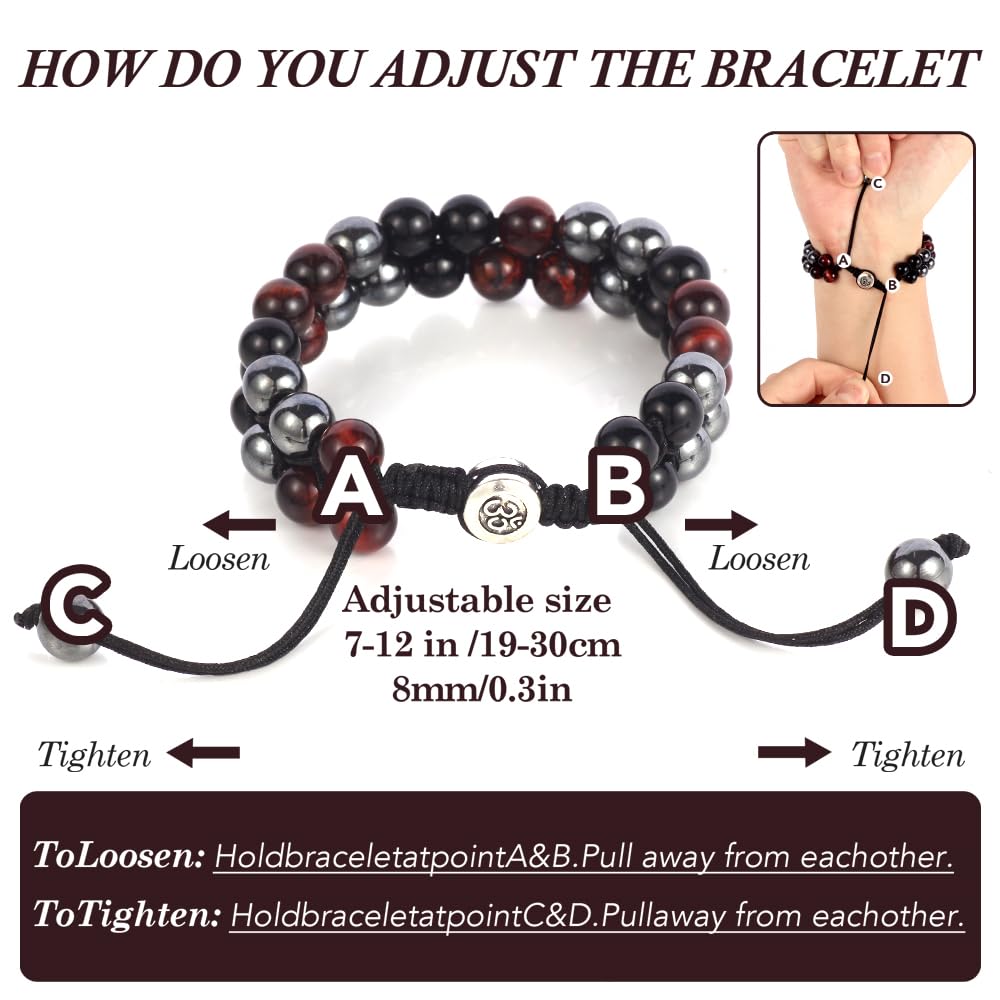 Triple Protection Bracelet - for Protect & Balance - Energy Crystal Handmade Bracelets for Men Women