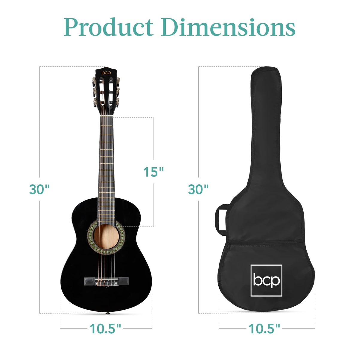 Best Choice Products 30in Kids Acoustic Guitar, All-in-One Beginner Starter Kit w/Strap, Case, Extra Strings, Rosette Inlay - Pink
