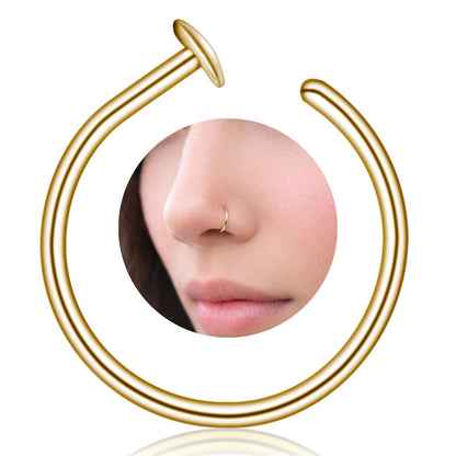 Small Thin Gold Nose Ring Hoop for Women, 20G/22G/24G, 5mm/6mm/7mm/8mm