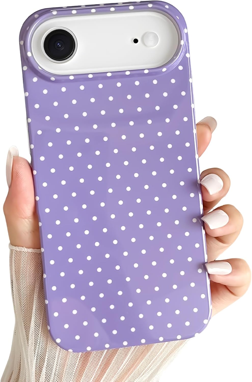 Yeddabox for iPhone 15 Case Cute Polka Dot Phone Case Soft TPU Slim Shockproof Phone Cover for Women Girls, Blue
