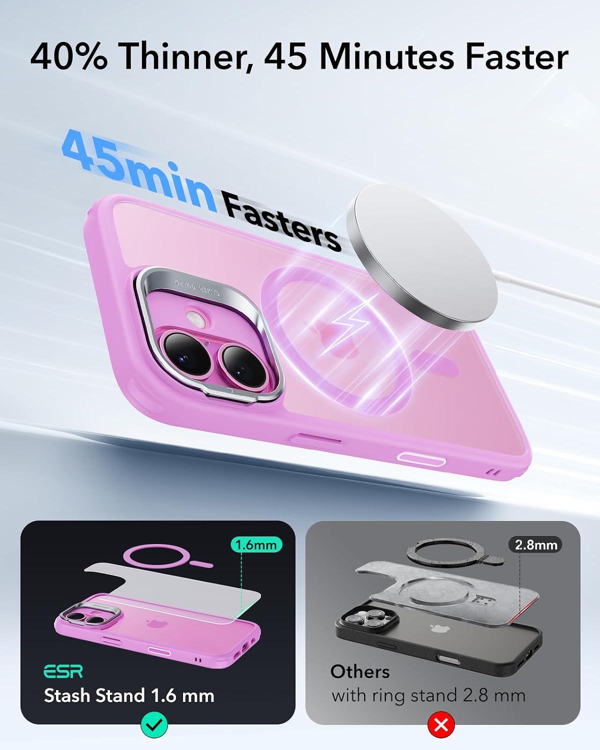ESR Classic Hybrid for iPhone 18 Pro Max/17 Pro Max Case with Flex Stand
