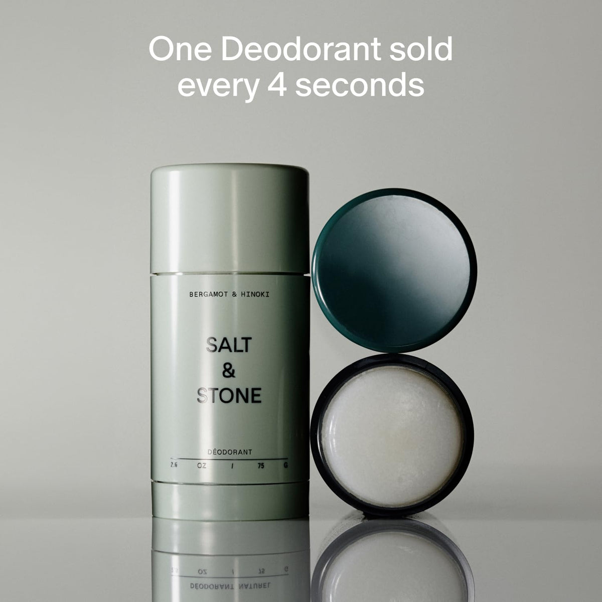 Salt & Stone Aluminum-Free Deodorant, Women & Men Santal & Vetiver 2.6 oz
