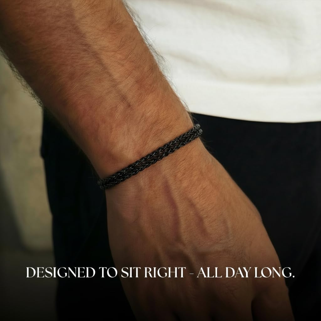 Galis Mens Bracelet - Stainless Steel, Non Tarnish Rope Chain Bracelets, Stylish Fathers Day Gift for Dad, Husband, Boyfriend.