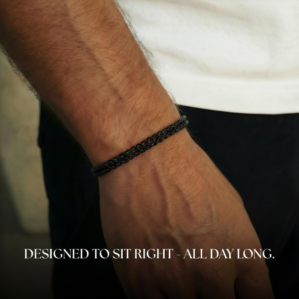Galis Mens Bracelet - Stainless Steel, Non Tarnish Rope Chain Bracelets, Stylish Fathers Day Gift for Dad, Husband, Boyfriend.