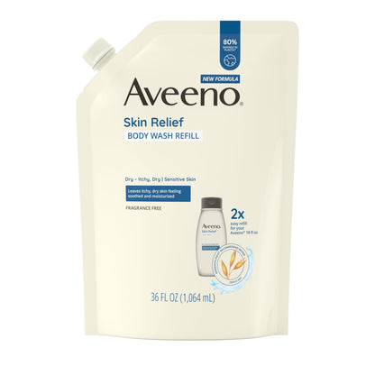 Aveeno Skin Relief Body Wash, Fragrance-Free, 33 fl. oz