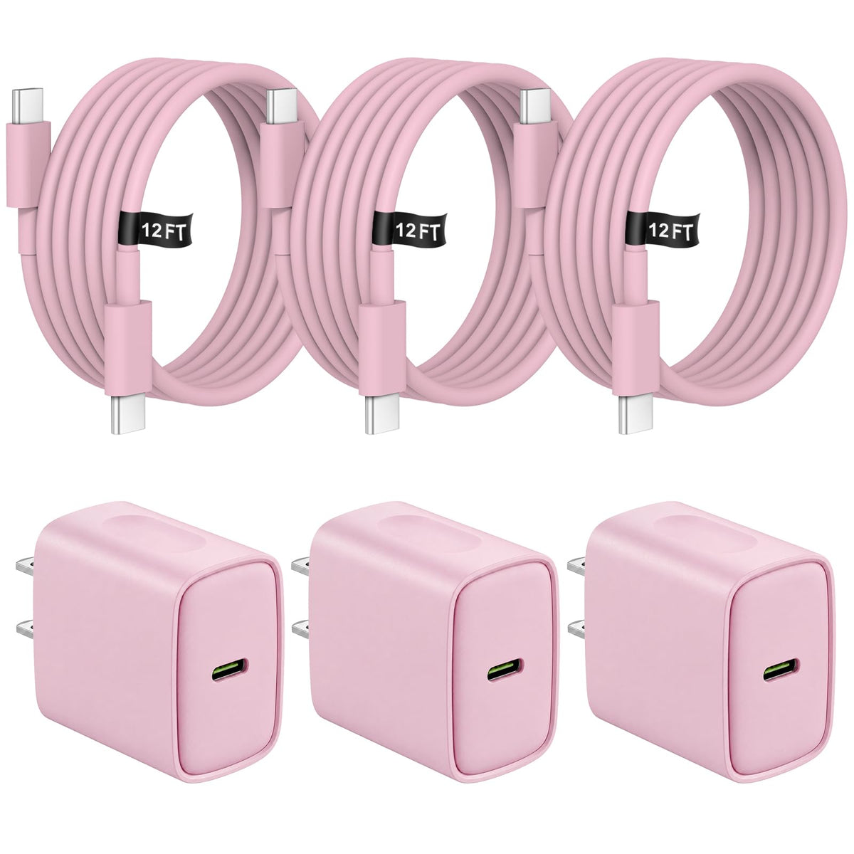 iPhone 18 17 16 15 Charger Fast Charging 3 Pack USB C Charger Block