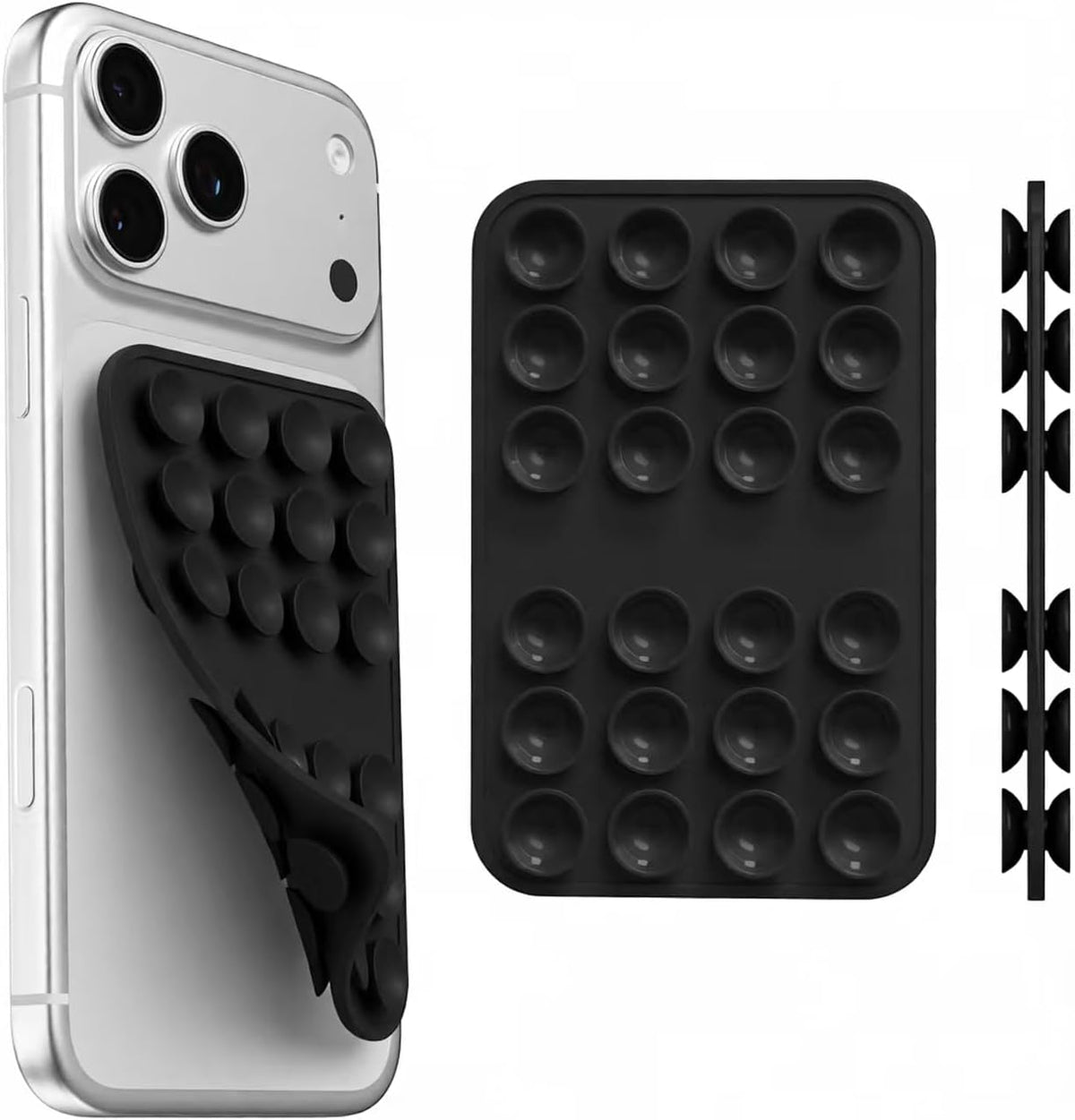 Upgraded Double Sided Silicone Suction Phone Case Detachable Mount, White