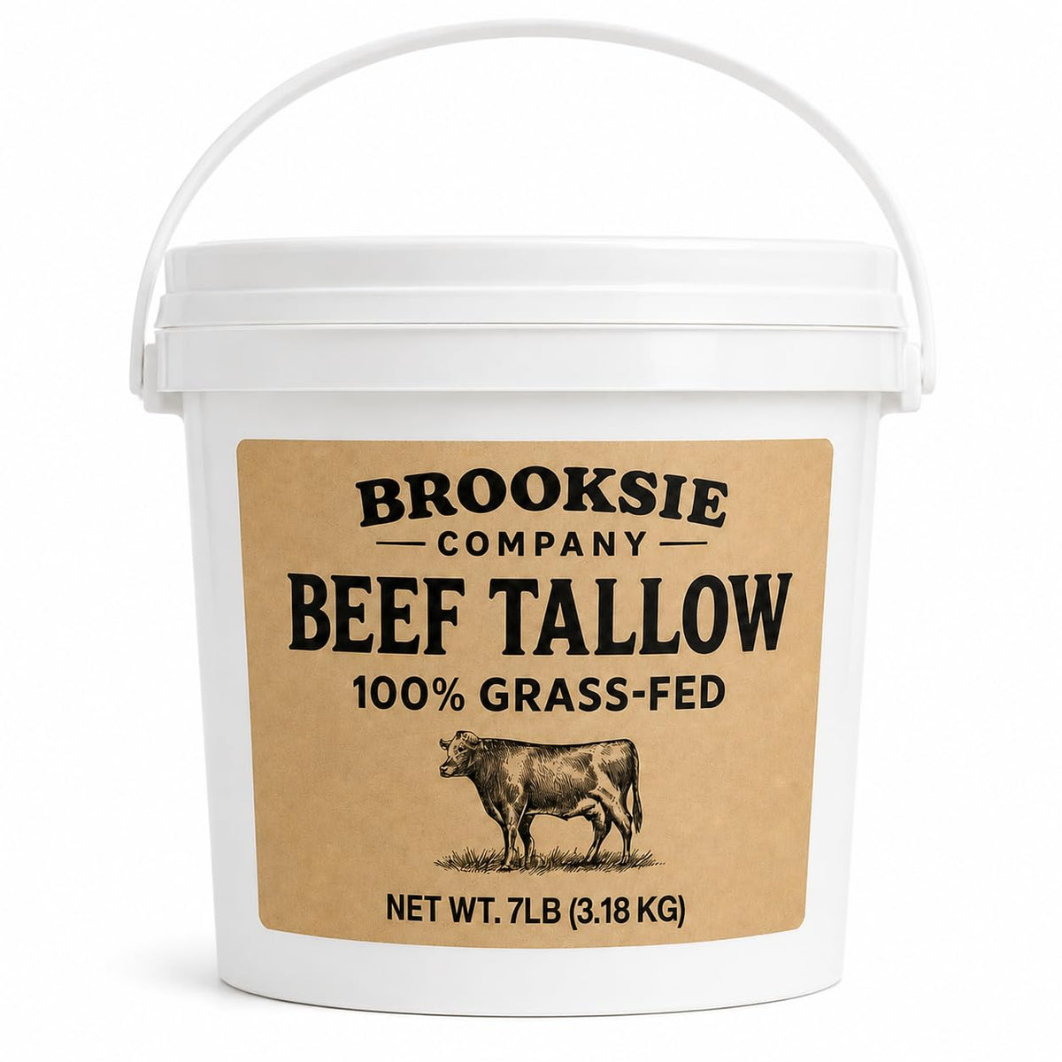 100% Pure & Grass Fed Beef Tallow 7 Lb. Rendered Bulk | No Additives | For Soaps, Balms, Candle, Skincare | Non-GMO and Gluten-free