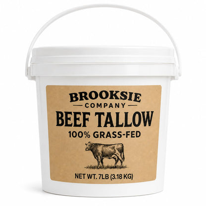 100% Pure & Grass Fed Beef Tallow 7 Lb. Rendered Bulk | No Additives | For Soaps, Balms, Candle, Skincare | Non-GMO and Gluten-free