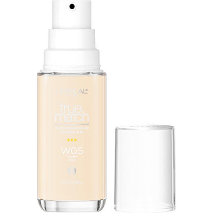 L'Oreal Paris True Match Super-Blendable Foundation, Medium Coverage Liquid Foundation Makeup, N3, Light Medium, 1 Fl Oz