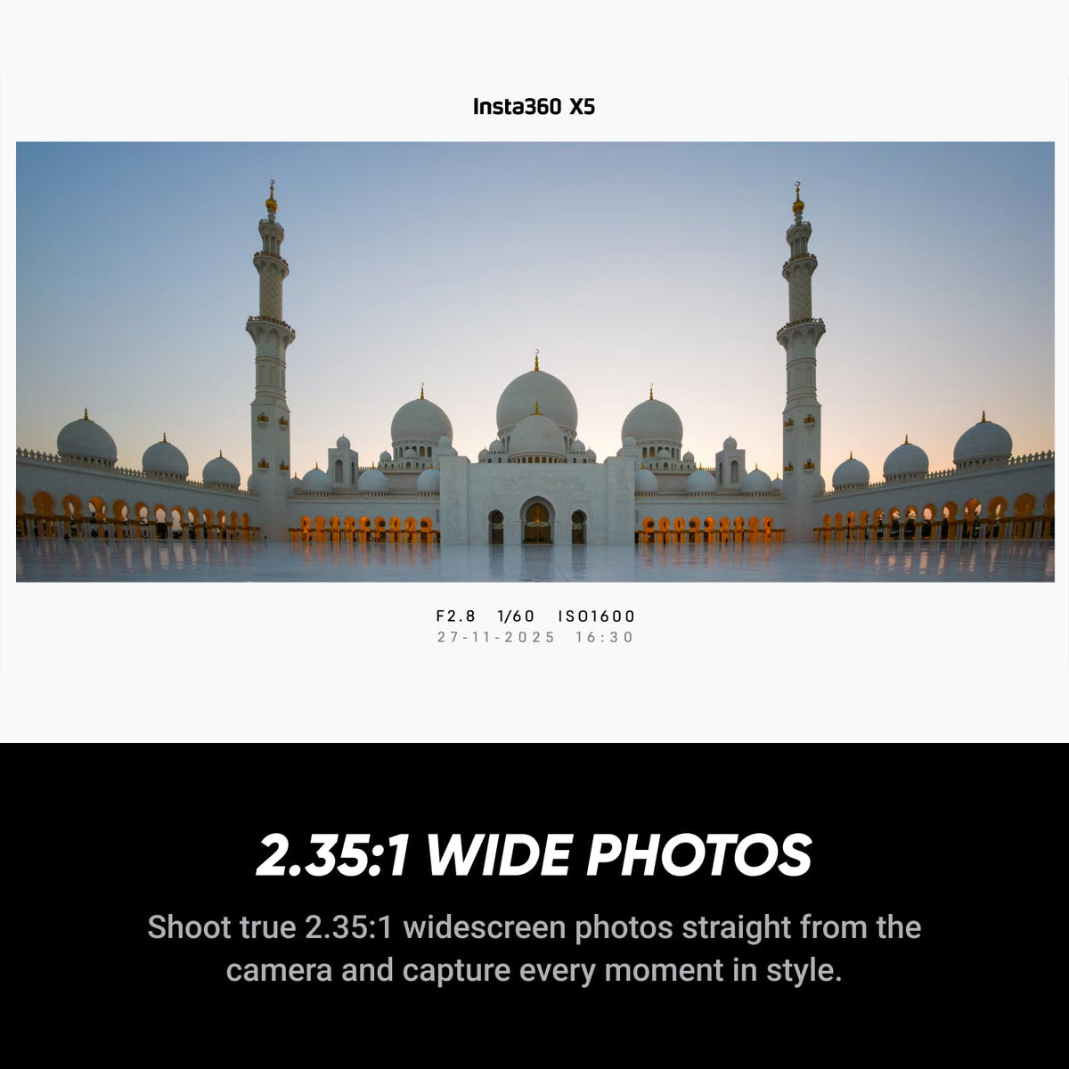 Insta360 X5 - Waterproof 8K 360° Action Camera, Leading Low Light, Invisible Selfie Stick Effect, Rugged and Replaceable Lens, 3-Hour Battery, Built-in Wind Guard, Stabilization, Triple AI Chip Design