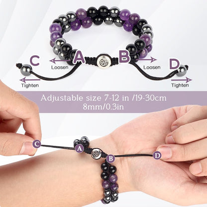 Triple Protection Bracelet - for Protect & Balance - Energy Crystal Handmade Bracelets for Men Women