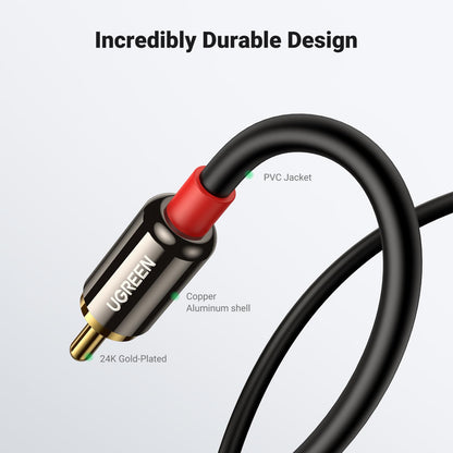 UGREEN 3.5mm to RCA Cable, 16FT 2RCA Male to Aux Audio Adapter, HiFi Sound