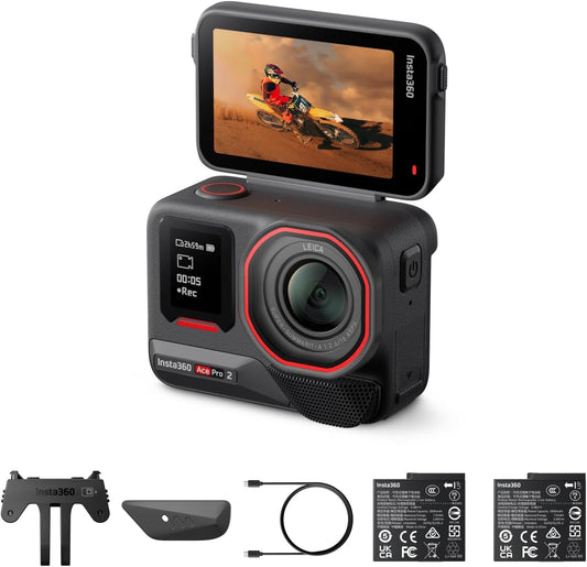 Insta360 Ace Pro 2 Dual Battery Bundle, 8K Waterproof Al-powered Action Cam