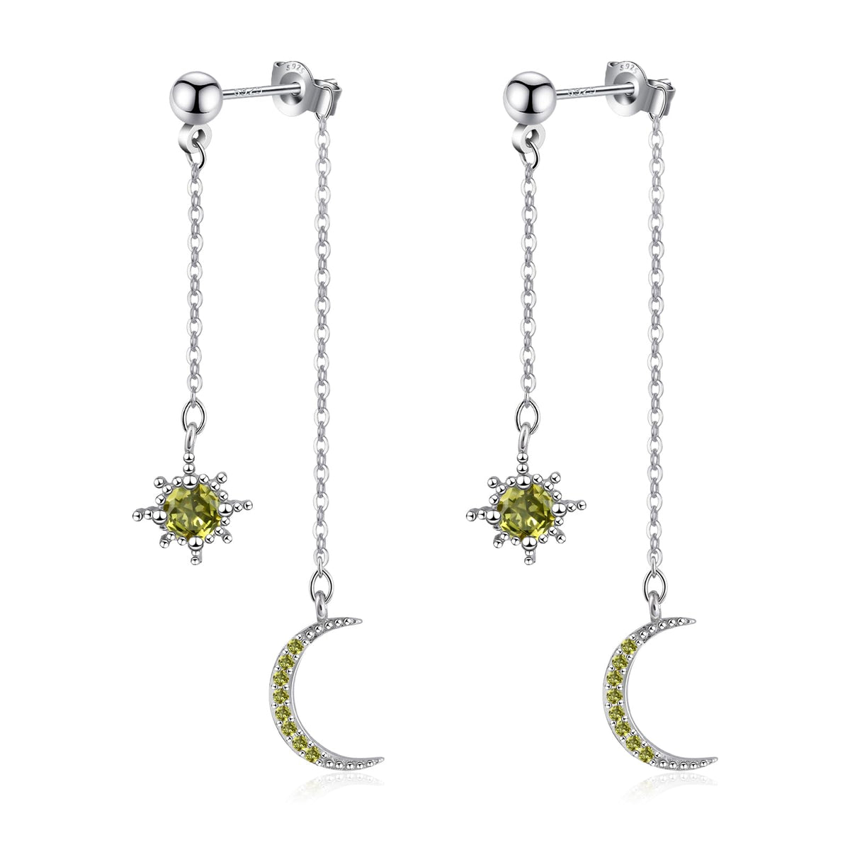 Moon and Star Dangle Earrings