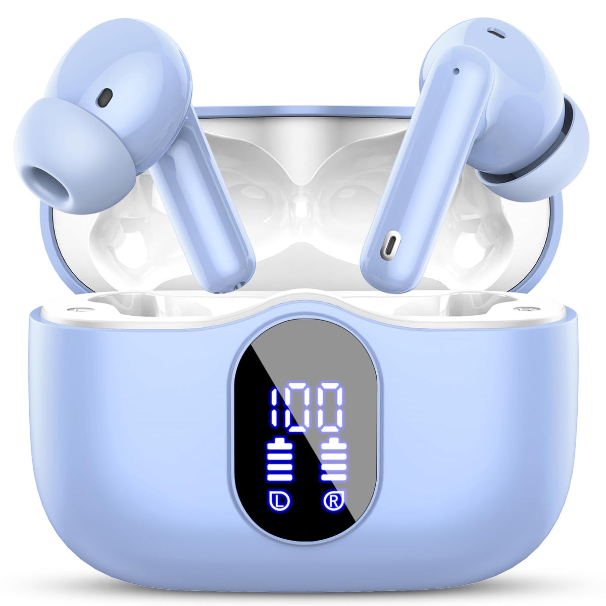 Wireless Earbuds, Bluetooth 5.4 Headphones Bass Stereo/Clear Call,Rose Gold