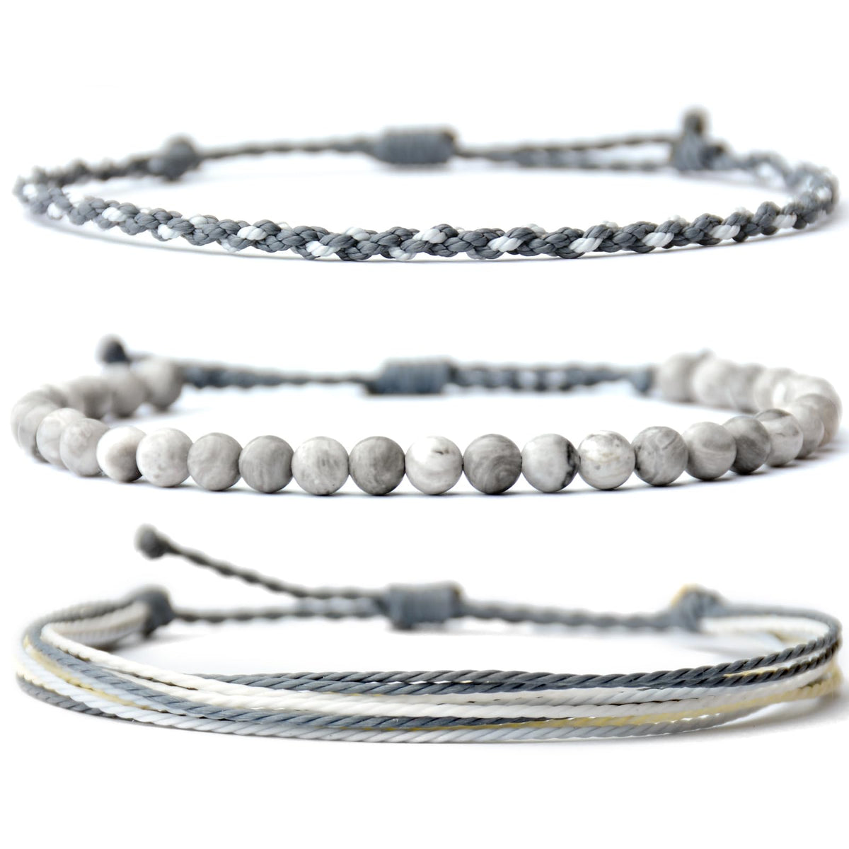 Mezcla Vida Handmade Natural Stone Beaded Healing Bracelet Gift for Men Adjustable Rope String Bracelet