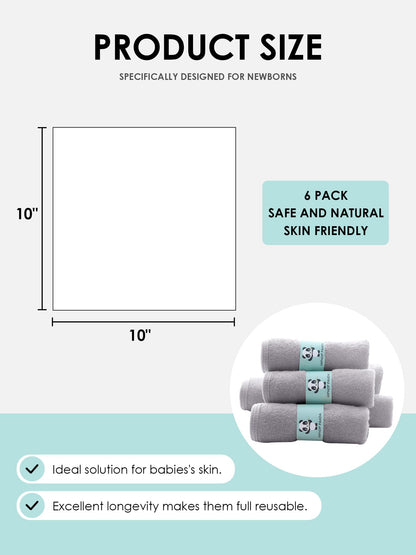 HIPHOP PANDA Soft Baby Washcloths, 2-Layer, 30 Pack Newborn Gift Set