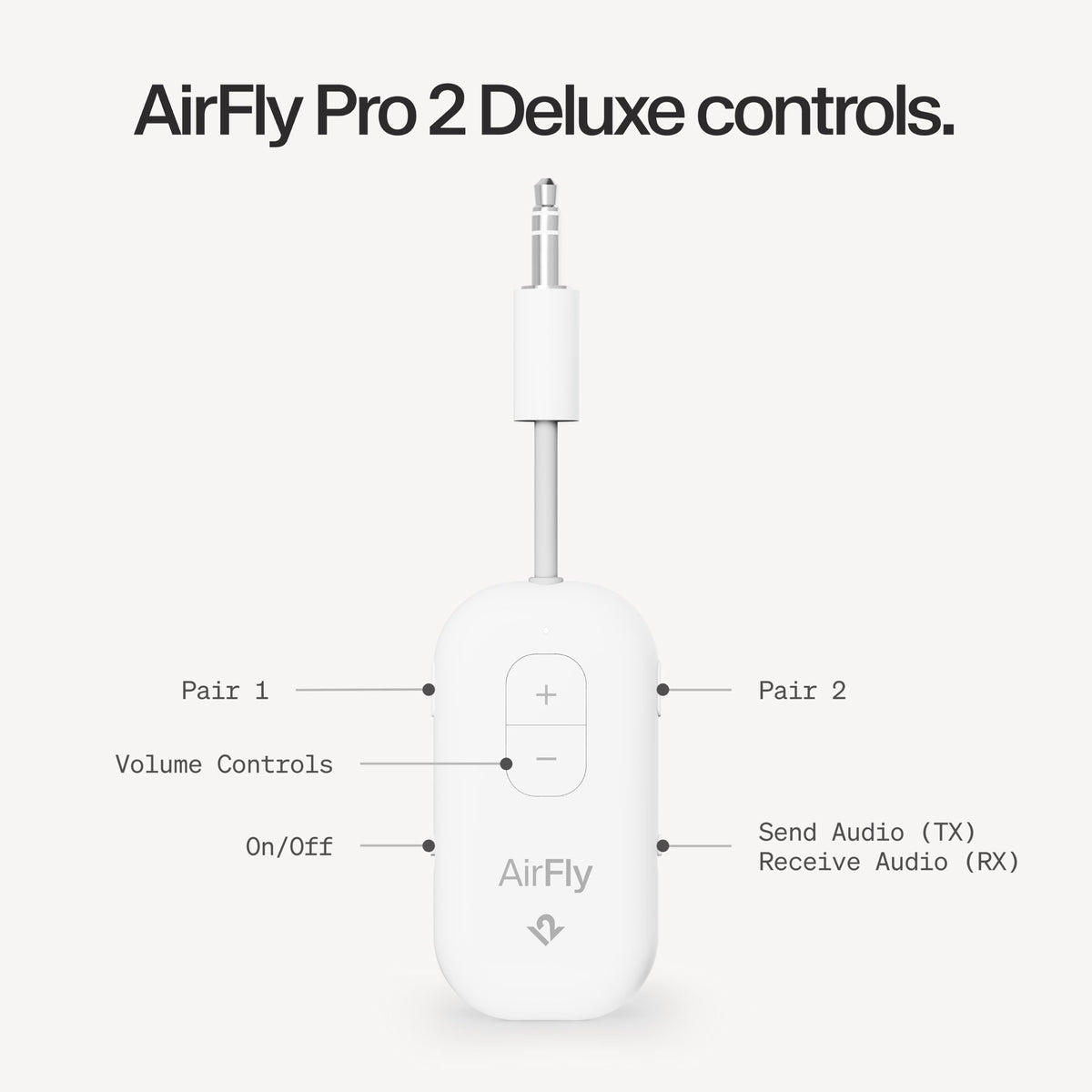Twelve South AirFly SE, Bluetooth Wireless Audio Transmitter Adapter, White