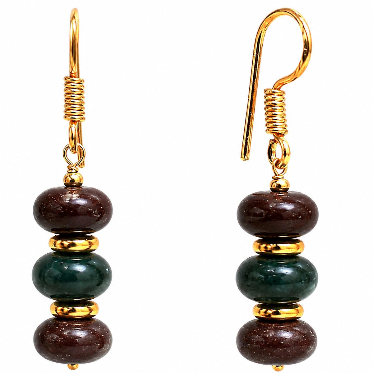 Gempires Beaded Gemstone Dangle Earrings for Women, Boho Gold Birthstone