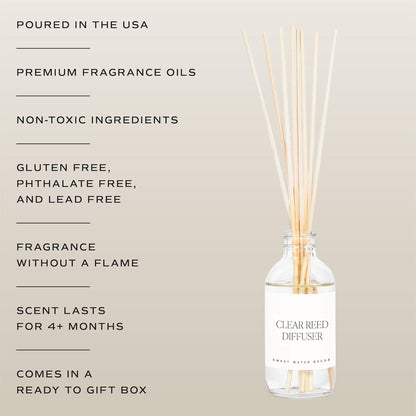 Sweet Water Decor Spa Day Reed Diffuser Set - Sea Salt, Jasmine, Wood, and Cream Scented Diffuser - Relaxing Spa Scent Diffusers for Home, Long Lasting Fragrance, Made in the USA