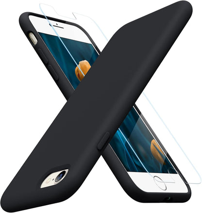 Miracase Silicone for iPhone SE 2022/SE 2020/7/8 Case,Black