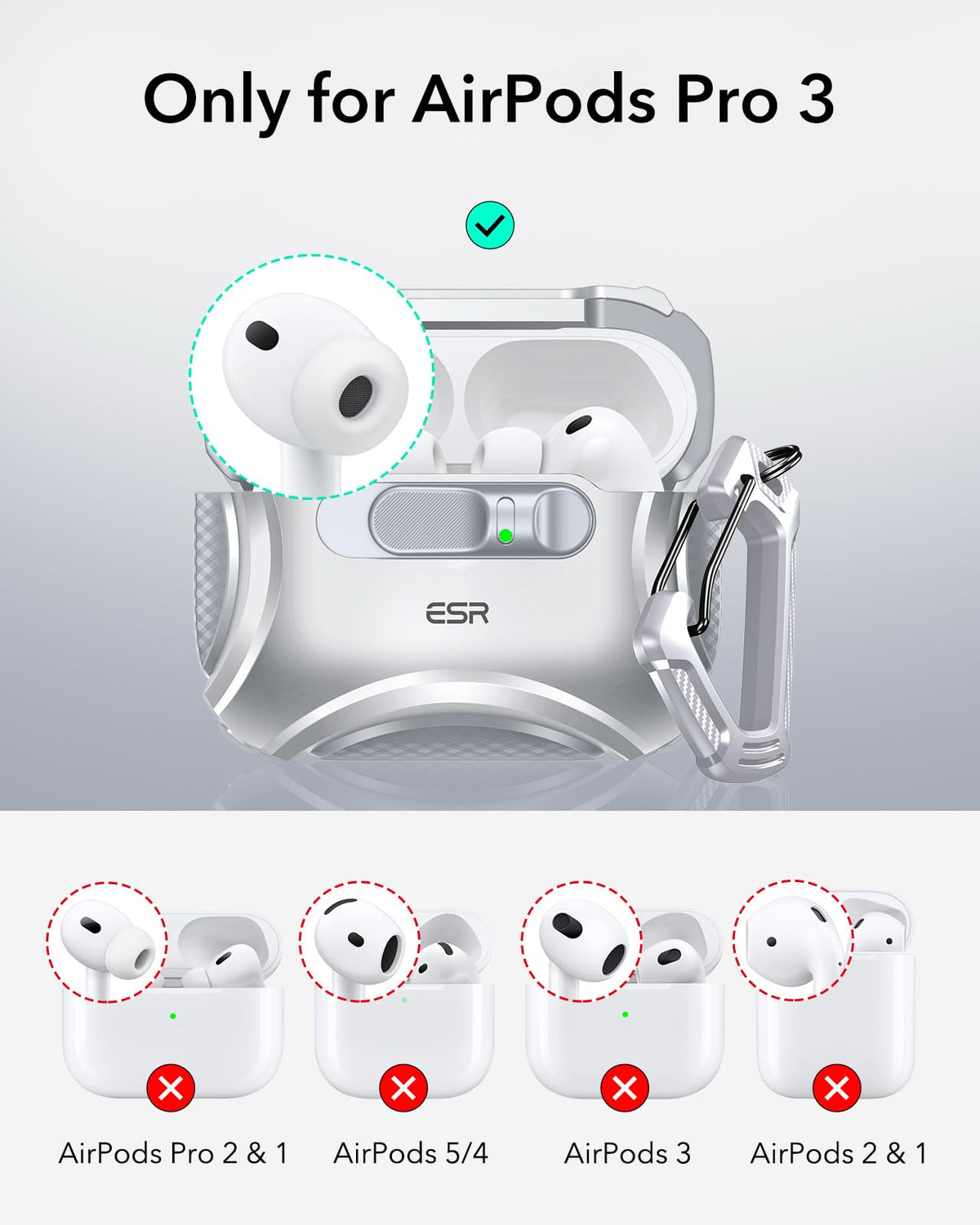 ESR for AirPods Pro 2 Case, Compatible with MagSafe, Cyber Series, Black