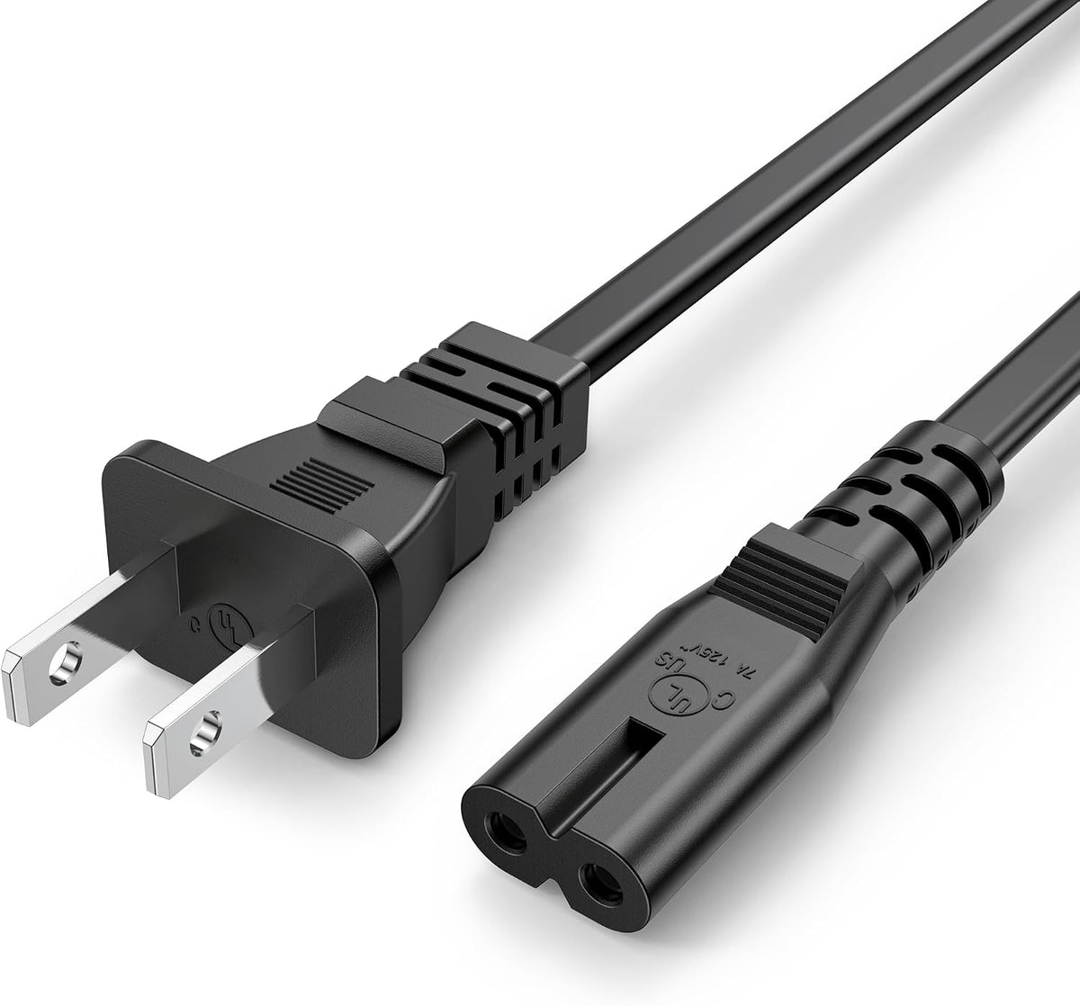 TPLTECH AC Power Cord for Sony PS5/PS4/PS3 Slim, Xbox Series S/Series X, Xbox One S/One X, 2 Prong C7 Universal TV Power Cable Replacement