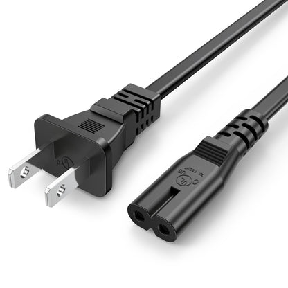 TPLTECH AC Power Cord for Sony PS5/PS4/PS3 Slim, Xbox Series S/Series X, Xbox One S/One X, 2 Prong C7 Universal TV Power Cable Replacement