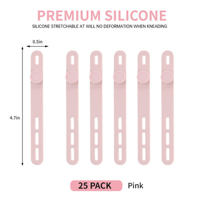 25 Pcs Silicone Cable Ties, Cable Ties Reusable, High Elasticity Cord Wraps for Electrical Cords, Cord Organizer for Earphone, Phone Charger(White)
