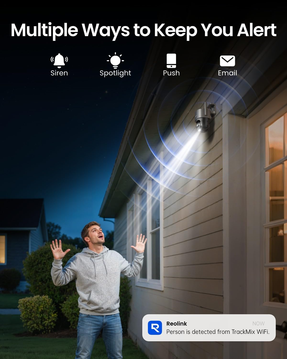 REOLINK 4K 8MP Dual-Lens PTZ Wired WiFi Outdoor Security Camera, 2.4/5GHz