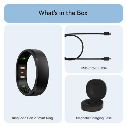 RingConn Gen 2 Smart Ring - Sleep Apnea Monitoring(Black, Size 9)